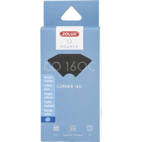 Filtre pour pompe corner 160, filtre CO 160 C mousse charbon x 2. pour aquarium. - zolux