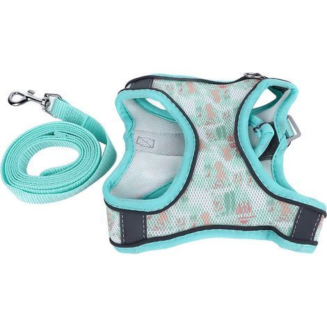 Dog/Cat Harness Leash - Reflective Green, Size S, Adjustable and Breathable - Safety (1/5)