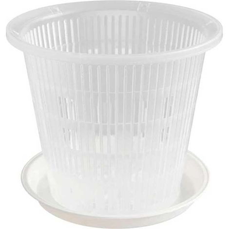 Pots à orchidées en plastique transparent avec trous de drainage pour le contrôle des racines (1/5)