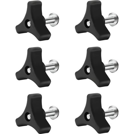 6 set di bulloni, pomelli e dadi universali per il manico del tosaerba viti di fissaggio triangolari per il manico e pezzi di ricambio adatti alla maggior parte dei tosaerba. (1/4)