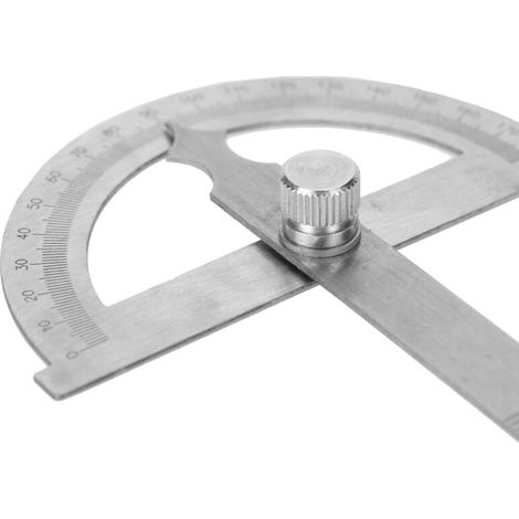 Winkelmesser aus Edelstahl 0–180°, 15-cm-Lineal mit Neigungsmesser, Messwerkzeug 80 x 120 mm