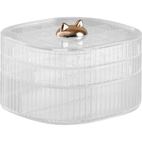 Three-Tier Stackable Jewelry Box with Multiple Compartments (1/5)