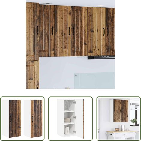 vidaXL Holzwerkstoff - Küchenschrank 2 pcs Altholz 30 x 31 x 80 cm Holzwerkstoff (1/5)