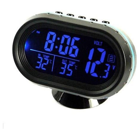 Thermomètre de voiture LCD électronique multifonction 12V Température Réveil (1/5)