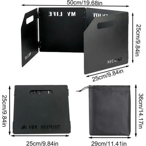 Pare-vent pliable pour réchaud de camping, protection contre le vent pour réchauds de pique-nique, réchauds à cassette et réchauds de cuisine portables. (1/5)