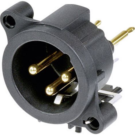 Neutrik NC3MAV XLR-Steckverbinder Flanschstecker, Kontakte gerade Polzahl: 3  Schwarz 1 St.
