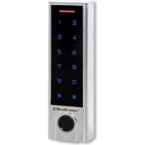 Serratura a codice touch Qoltec Titan con lettore di impronte digitali rfid BT 4.0 codice tessera portachiavi campanello IP68 EM (1/5)
