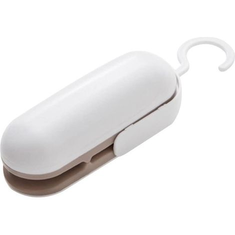 Mini scelleuse avec coupe-aliments 2 en 1 pour la cuisine - pour couper et sceller rapidement les aliments frais ((Génération Batterie) Marron) (1/3)