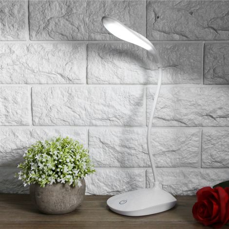 Lampe de bureau LED USB à col flexible, intensité variable, interrupteur tactile, lampe de lecture nocturne (1/5)
