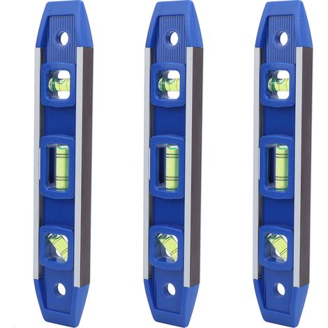Niveau À Bulle Magnétique 230mm - Ensemble 3 Pièces Mesure Horizontale Verticale Angulaire - Pour Construction Et Électricité (1/5)