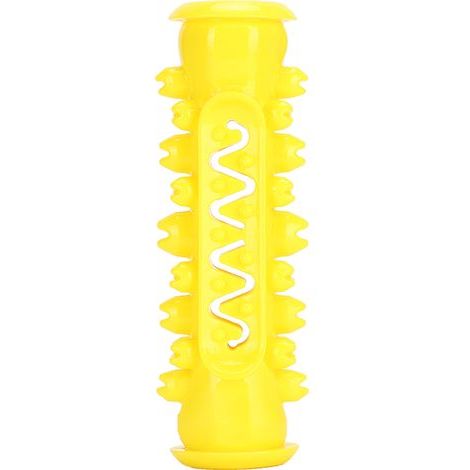 Chien de compagnie TPR sécurité molaire nettoyage dent tige Puzzle formation jouer mordre brosse à dents jouet jaune (1/5)