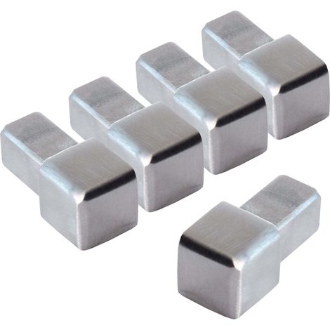 Dalsys Endstück für Fliesenschiene Quadratprofil Edelstahl, Fliesenprofil - Gebürstet 8mm, 5 Stück