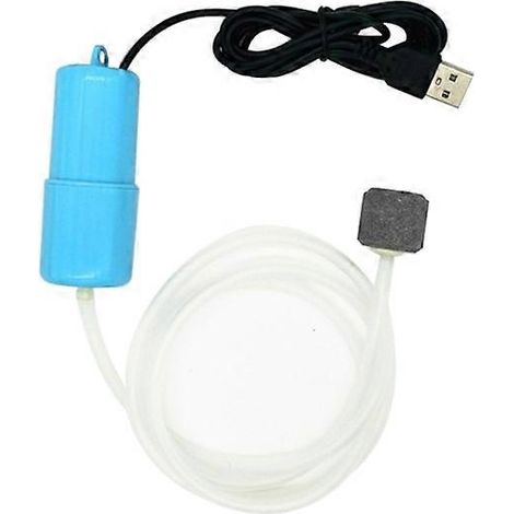 Pompe à oxygène pour aquarium, compresseur d'oxygène hydroponique, aérateur avec pierre à air et tuyau en silicone, ultra silencieux et écoénergétique (1/5)