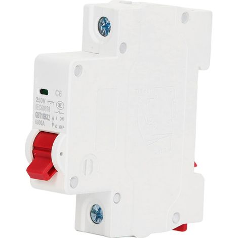 Disjoncteur 1P DC 250V MCB 6A DIN Rail Mount Protection Switch 6000A Breaking Capacity (1/5)