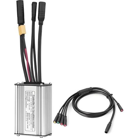 Contrôleur de Vélo Électrique avec Lumière 1T5 KT-15A, Contrôleur à Onde Sinusoïdale Étanche, Accessoire Essentiel pour Vélo Électrique et Trottinette Électrique.