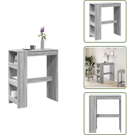 vidaXL Bartisch mit Regal Grau Sonoma 90x40x103,5 cm Holzwerkstoff (1/5)