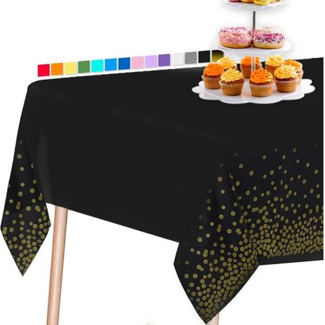 Schwarze Tischdecke, 137 x 274 cm, rechteckige Tischdecke, Tischdecke in p