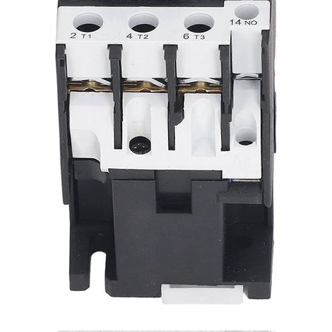 Contacteur CA 32 A, tripolaire, triphasé, à contacts argentés, normalement ouvert, montage sur rail DIN, 220 V (1/4)