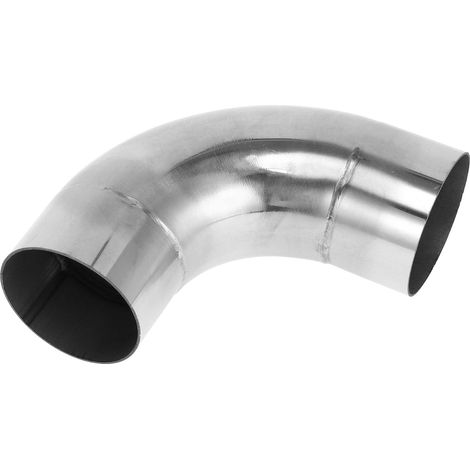 Tuyau D'Échappement Coudé À 90 Degrés Diy Pour Voiture Personnalisée Modifié Tuyau D'Échappement Tubage 57Mm/2.25" Od 100Mm/3.94" Longueur 304 Acier Inoxydable Ton Argenté (1/5)