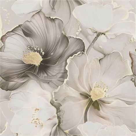 Muriva Bliss Floral Grey Gold Heavyweight Wallpaper Modern Paste The Paper