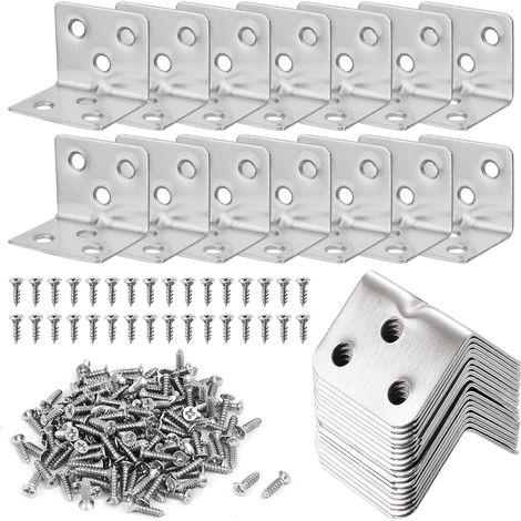 50 Pièces 23 x 23mm Equerre INOX, Equerre Charpente Équerre D'assemblage Renforcée Inox, Equerres D'assemblage, Équerre de Fixation svec Vis, Petites Equerres Metal,pour Fenêtre (1/5)