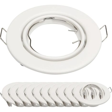 Lot de 10 cadres de montage MR16 blanc mat 6101-A-MW Ø65 mm IP20 (1/5)