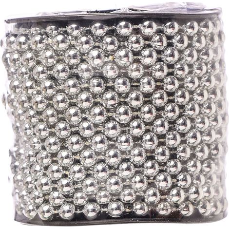 ARPIMEX Ghirlanda Perle Natale D 6 Mm L 10 Mt Plastica Argento