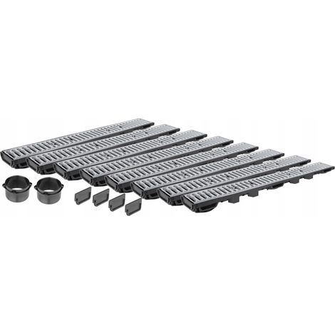DRENAJE LINEAL H55 Rejilla GALVANIZADA hasta 1,5 toneladas A15 SET 8m AQUER (1/5)