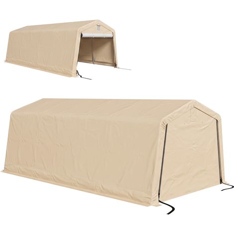 Tente garage carport dim. 6,2L x 3,3l x 2,4H m acier galvanisé robuste PE haute densité 150 g/m² imperméable anti-UV (1/5)