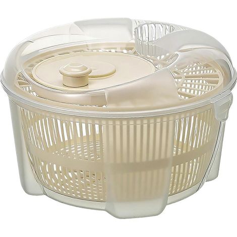 Essoreuse à salade manuelle amovible et lavable lave-légumes filtre blanc pour préparation de raviolis et cuisine (1/5)