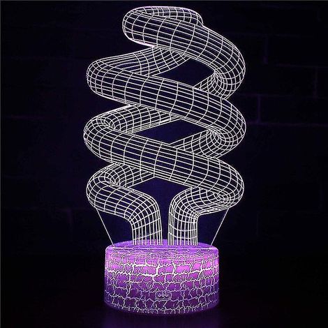 Lampe de chevet LED à illusion d'optique 3D, 7 couleurs, tactile, style Art Déco, pour chambre d'enfant. (1/4)