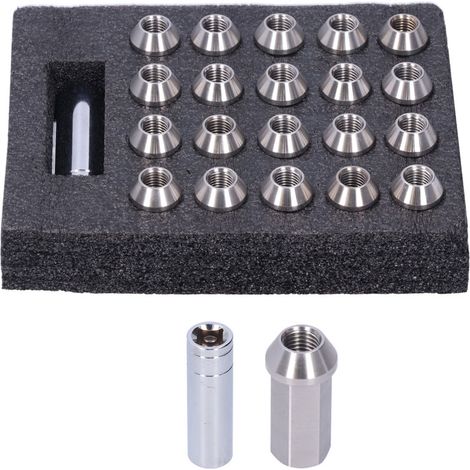Radmuttern aus Edelstahl – 20 Stück, Gewinde M12x1,5, Höhe 1,8 Zoll (silber)