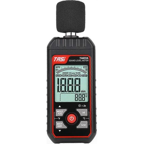 Sonomètre numérique dB 30-130, détecteur de bruit avec alarme, moniteur de décibels pour mesure précise, instrument de test sonore portable. (1/5)