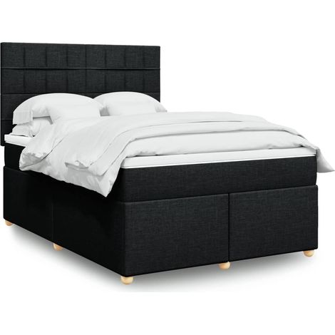 Boxspringbett mit Matratze Schwarz 160x200 cm Stoff