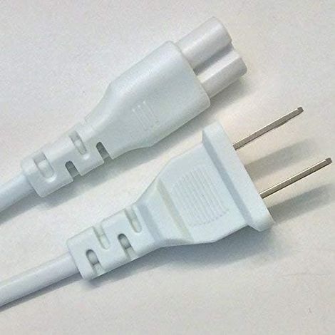 Câble d'alimentation secteur blanc à 2 broches de 1,5 m (5 pieds) compatible avec les téléviseurs LED HD LG, TCL et Samsung (UN75NU7100F-XZA, UN55NU7300, UN65NU7300, UN60J6300, UN65J6300, UN75J6300, U (1/4)