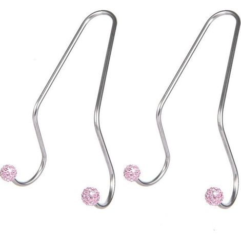 Lot de 2 crochets de voiture sertis de cristaux (rose), crochets de siège organisateur pour appuie-tête, fixation robuste pour rangement arrière, universel SUV camionnette, clignotant (1/5)