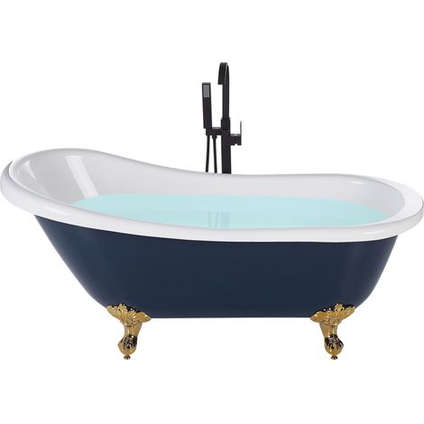 Vasca da Bagno Freestanding in Acrilico Sanitario Blu 170 x 80 cm Cayman