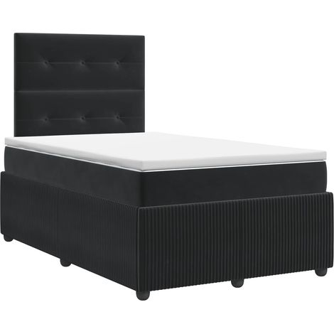 Maison Exclusive - Letto box spring con materasso Nero 120 x 190 cm Velluto (1/5)