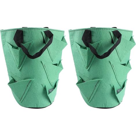 Veemoon 2 sacs suspendus pour la plantation de fraises, en plastique non tissé (1/5)