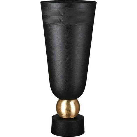 Vase Conique en Aluminium Noir craquelé Hauteur 40 cm Diamètre 17 cm (1/4)