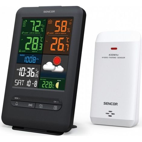 Sencor SWS 7300 Wetterstation mit 5,4 Zoll Bildschirm Schwarz