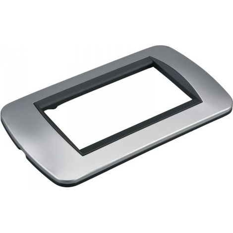 Placca Plastica Ovale MBL 4M Grigio Compatibile Bticino Living BLN88406