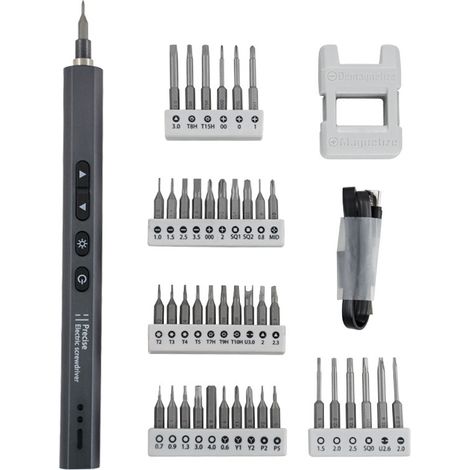 Tournevis électrique de précision sans fil 44 en 1, 2 vitesses, poignée antidérapante, lumière LED, convient à la plupart des outils de jardin. (1/5)