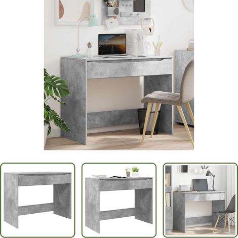 Bureau moderne - Bureau Gris Béton 100 x 50 x 78 cm Bois d’ingénierie (1/5)