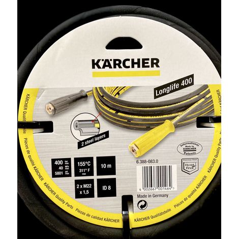 Kärcher Hochdruckschlauch Longlife 400, 10 m, DN 8, inkl. Drehkupplung (1/2)