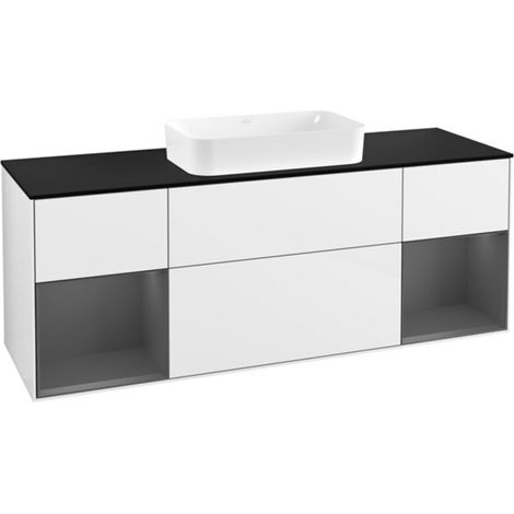 V&B Waschtischunterschrank Abdeckplatte bla m Finion 160x60, Reg Anthrac. m Lac, glo wh. Lac (1/2)