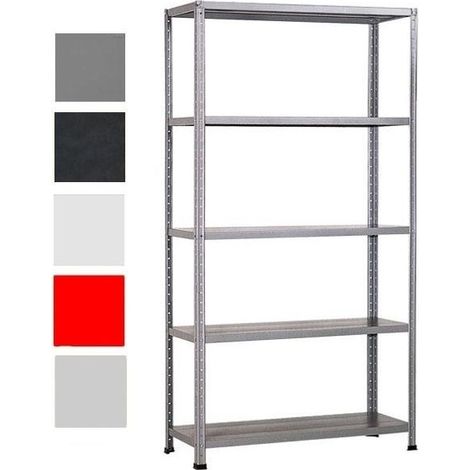 Grima KIT-F1GN518 Scaffale Metallico a Bulloni 5 Ripiani 80 Kg per Ripiano 100x40x185 cm colore Grigio