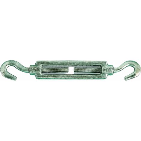 Tenditore 2 ganci in acciaio galvanizzato per cavi d. 6mm fino a 25kg, 1 pezzo