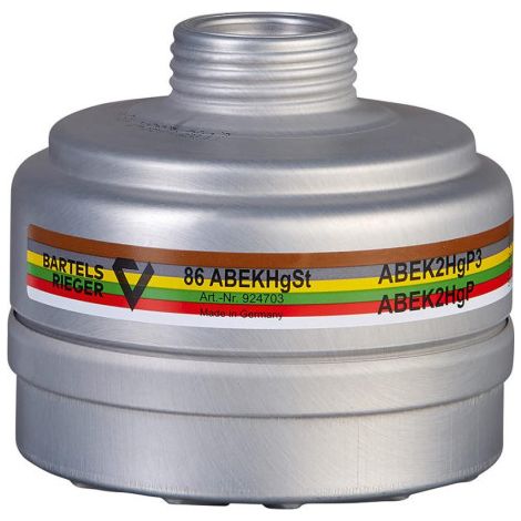 Filtre combiné 86 ABEKHg selon EN14387:2004 ABEK2Hg P3RD