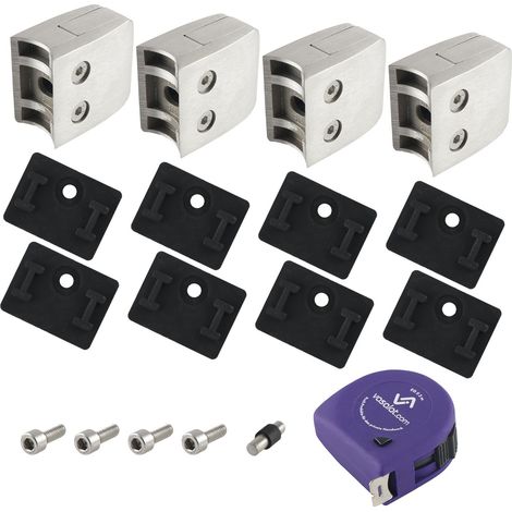 Glashalter M26 ø 42,4mm für Rundrohr & Glas 12mm Edelstahl V2A